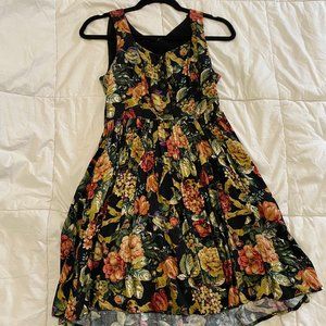 Autumn Floral Dress with cinched waist